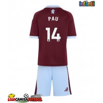 Camisa de Futebol Aston Villa Pau Torres #14 Equipamento Principal Infantil 2026-27 Manga Curta (+ Calças curtas)